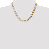 14k 6.75mm Concave Open Figaro Chain