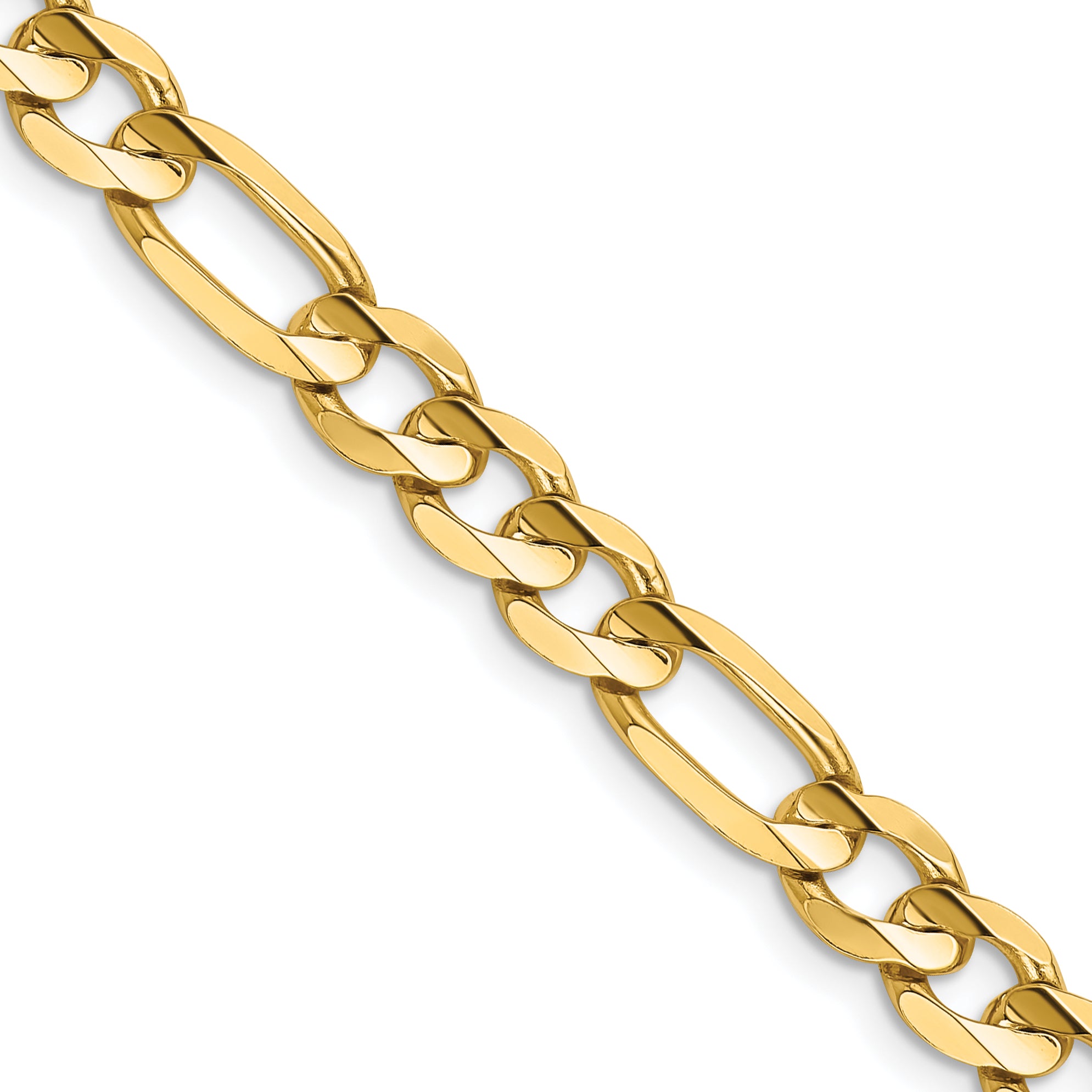 14k 6.75mm Concave Open Figaro Chain