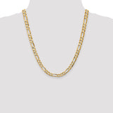 14k 6.75mm Concave Open Figaro Chain
