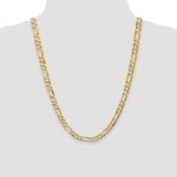 14k 6.75mm Concave Open Figaro Chain