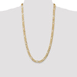 14k 6.75mm Concave Open Figaro Chain