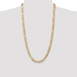 14k 6.75mm Concave Open Figaro Chain