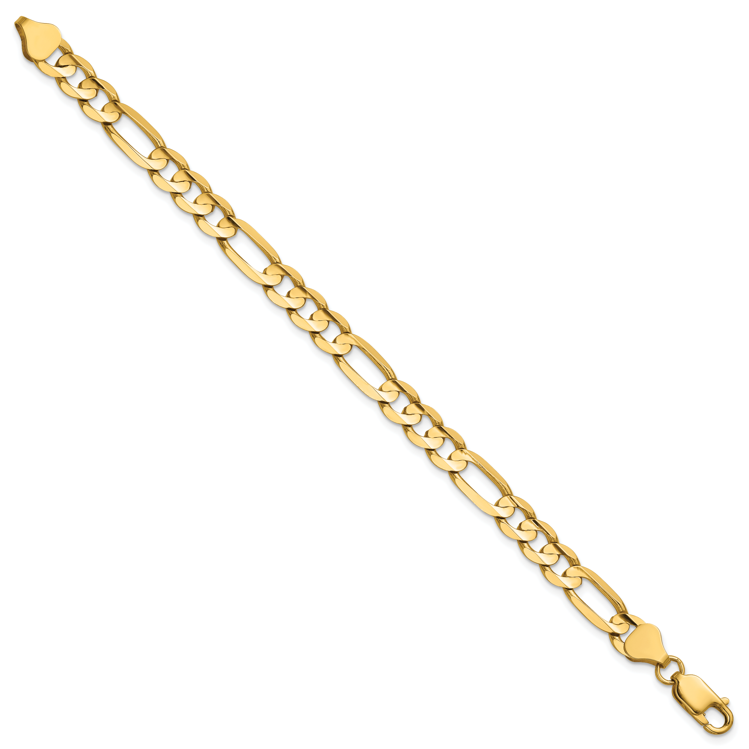 14k 6.75mm Concave Open Figaro Chain