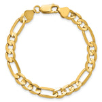14k 6.75mm Concave Open Figaro Chain