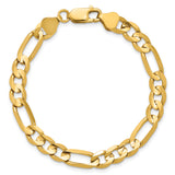 14k 6.75mm Concave Open Figaro Chain