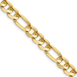 14k 7.5mm Concave Open Figaro Chain