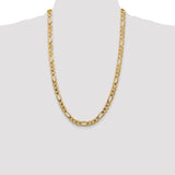 14k 7.5mm Concave Open Figaro Chain
