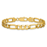 14k 7.5mm Concave Open Figaro Chain