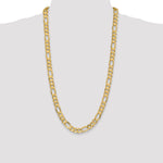 14k 8.75mm Concave Open Figaro Chain