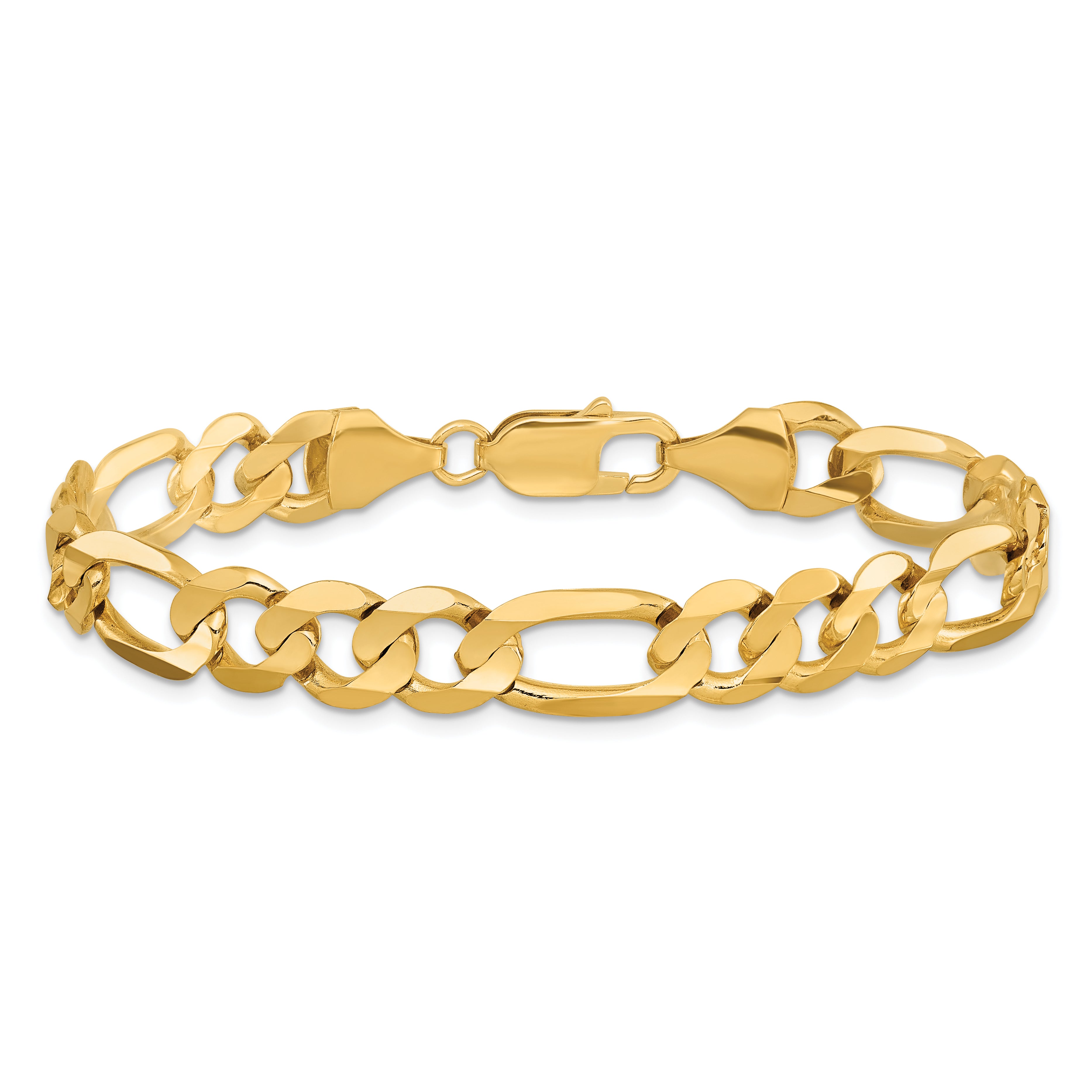 14k 8.75mm Concave Open Figaro Chain