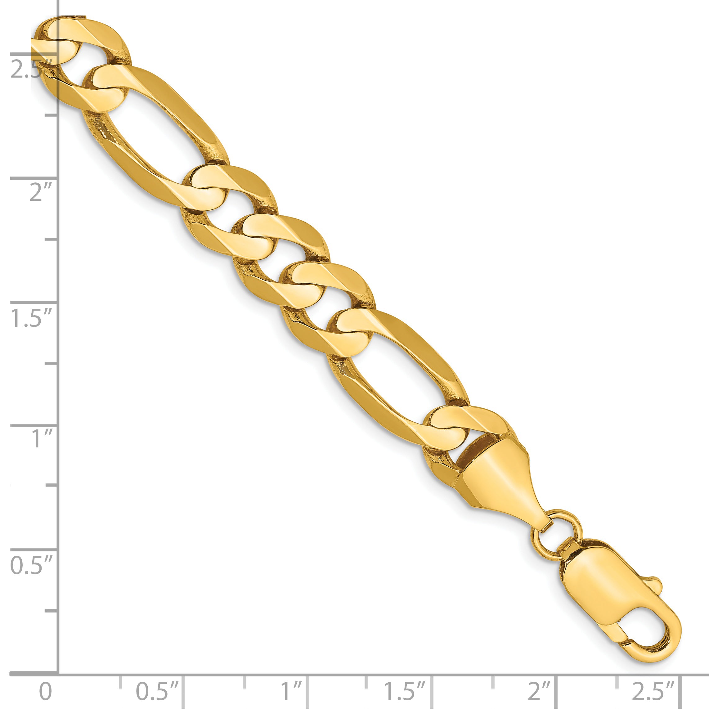 14k 8.75mm Concave Open Figaro Chain