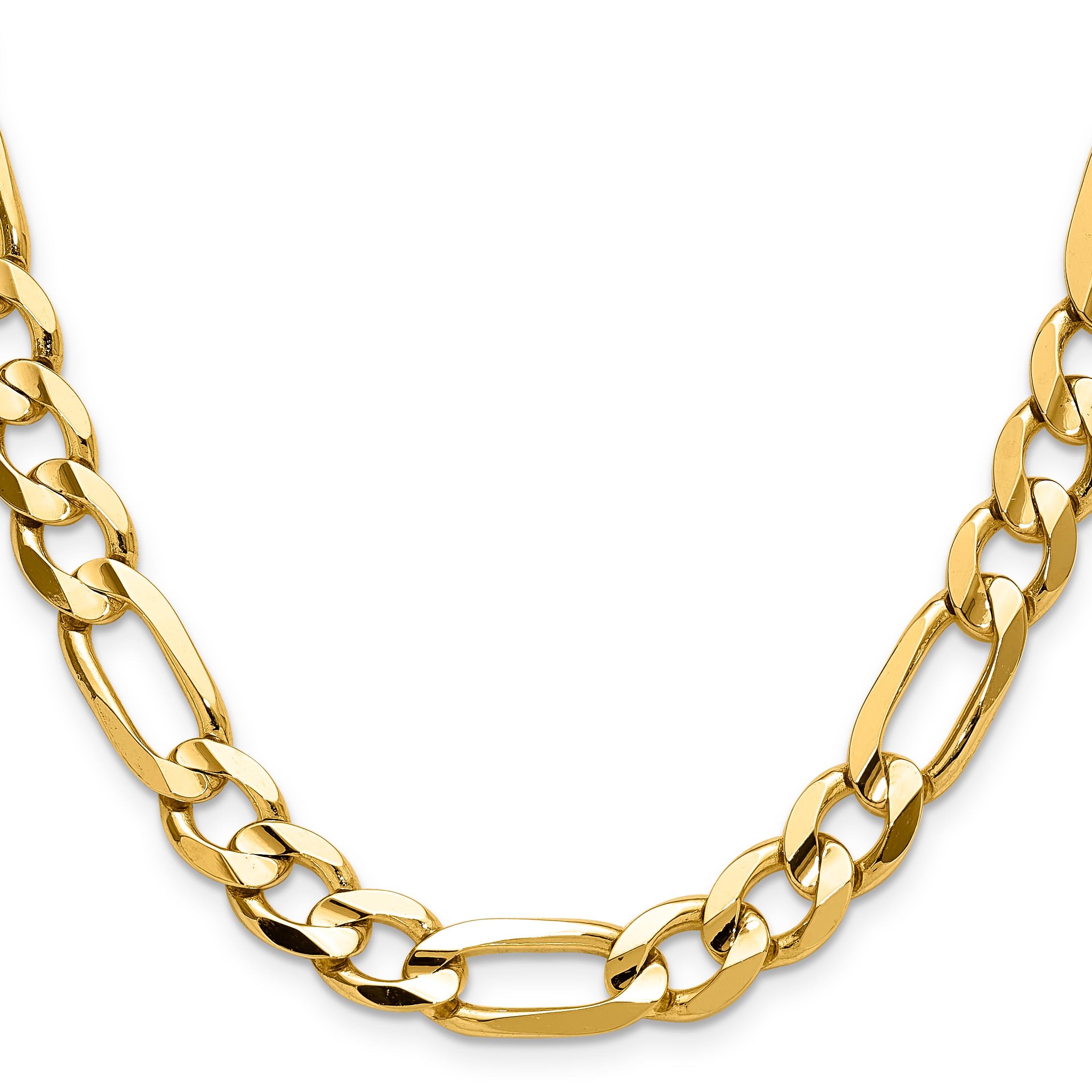 14k 10.0mm Concave Open Figaro Chain