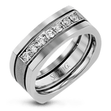 Men Ring in 14k Gold with Diamonds