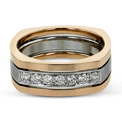 Men Ring in 14k Gold with Diamonds