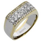 Men Ring in 14k Gold with Diamonds