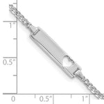 14k WG Cut-out Heart Curb Link ID Bracelet