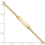 14k Flat Curb Link ID Bracelet