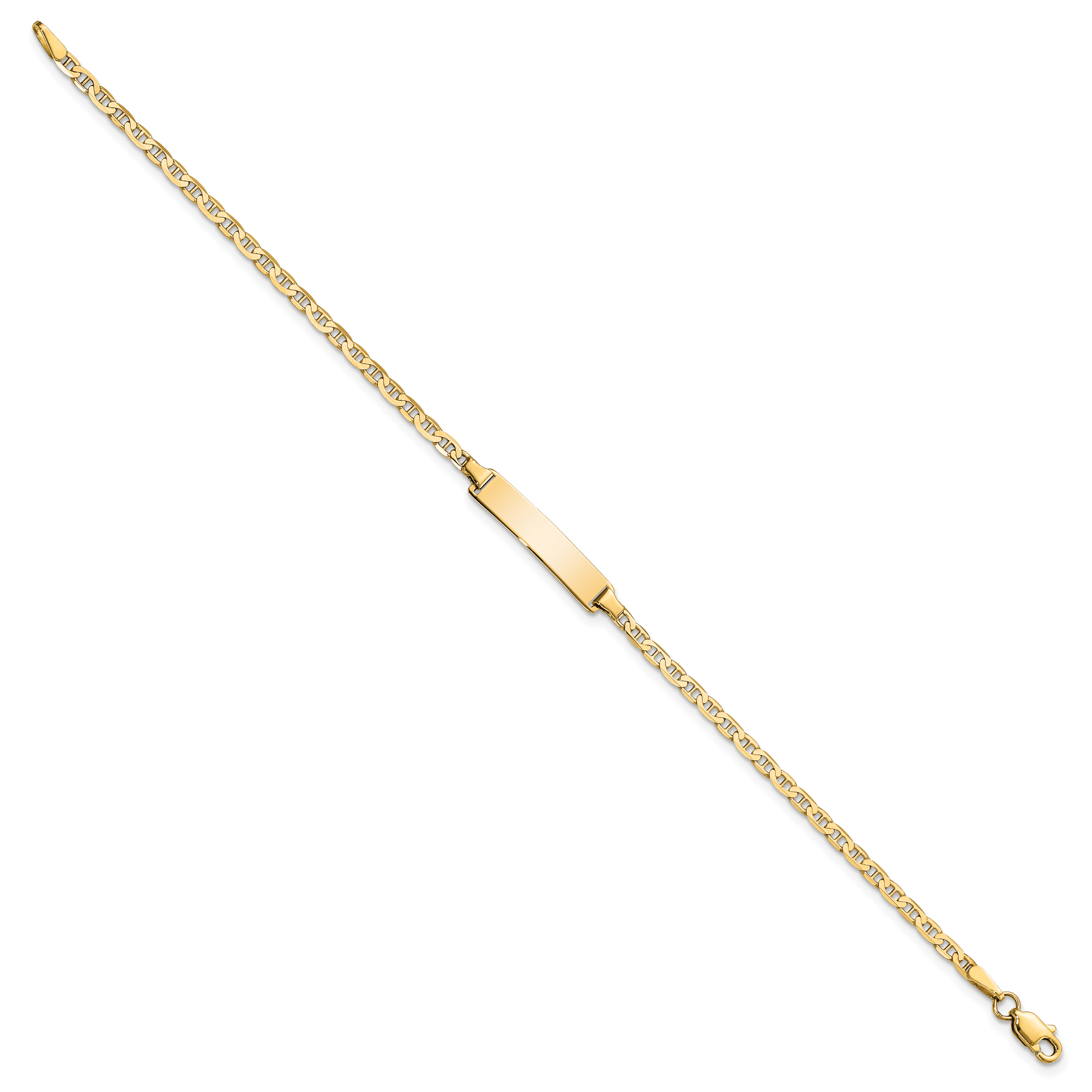 14k Flat Anchor Link ID Bracelet