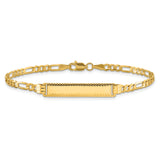 14k 3.0mm Figaro Diamond Cut ID Bracelet