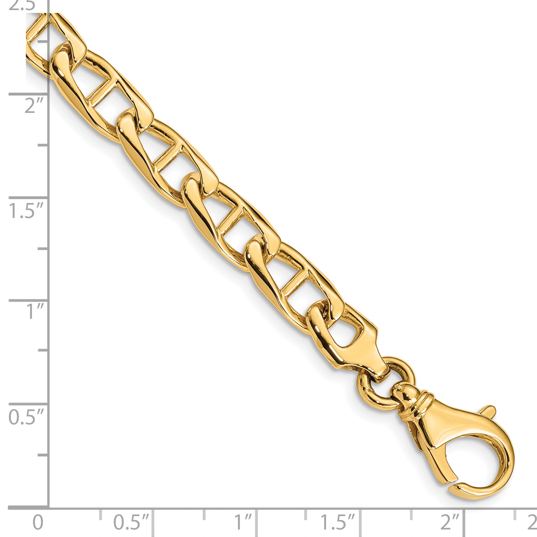 14K 6.9mm Hand-polished Anchor Link Bracelet