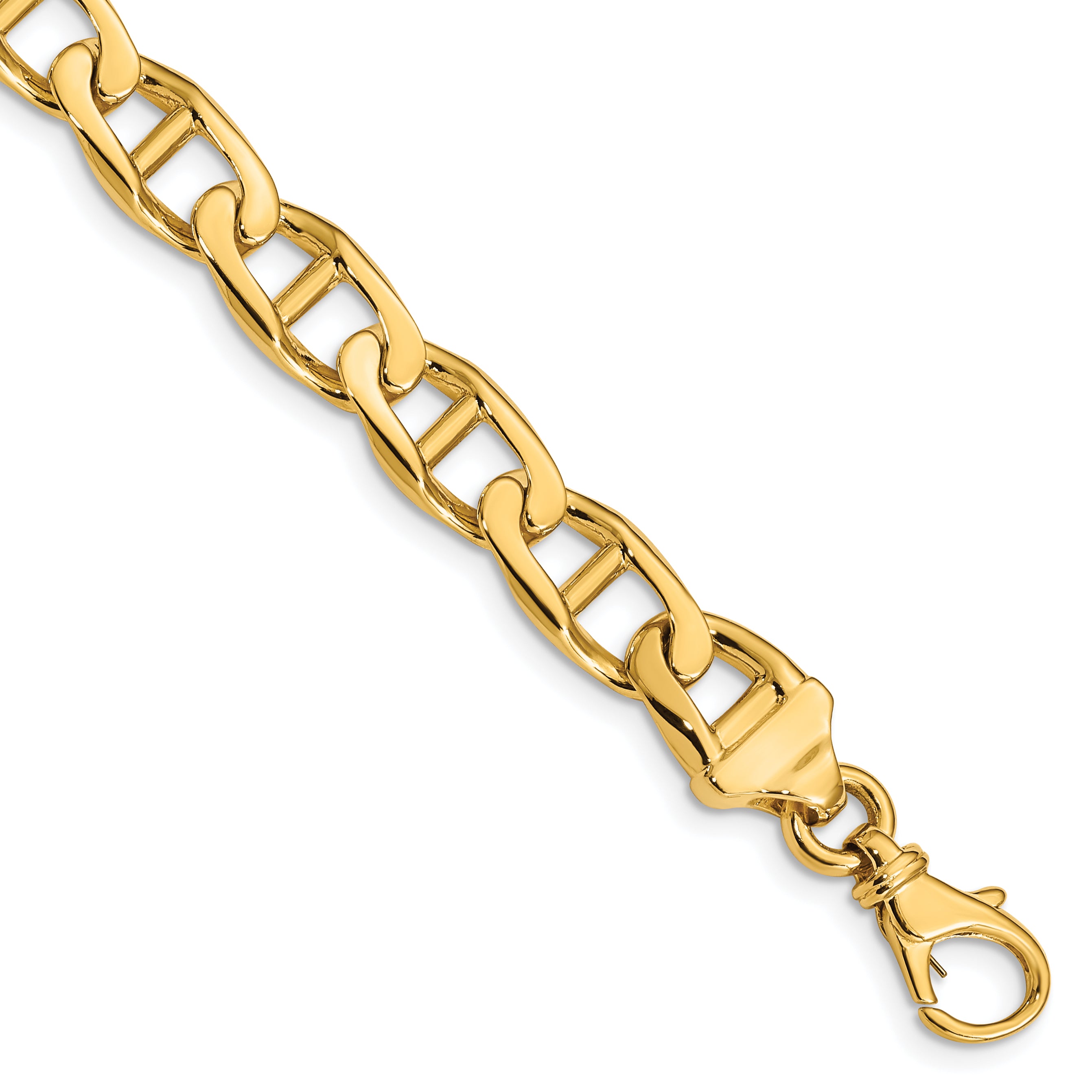 14k 9mm Hand-polished Anchor Link Chain