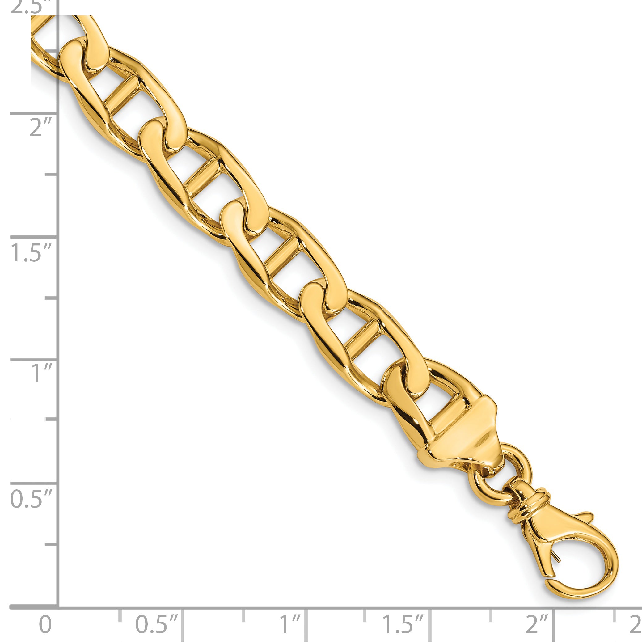 14k 9mm Hand-polished Anchor Link Chain
