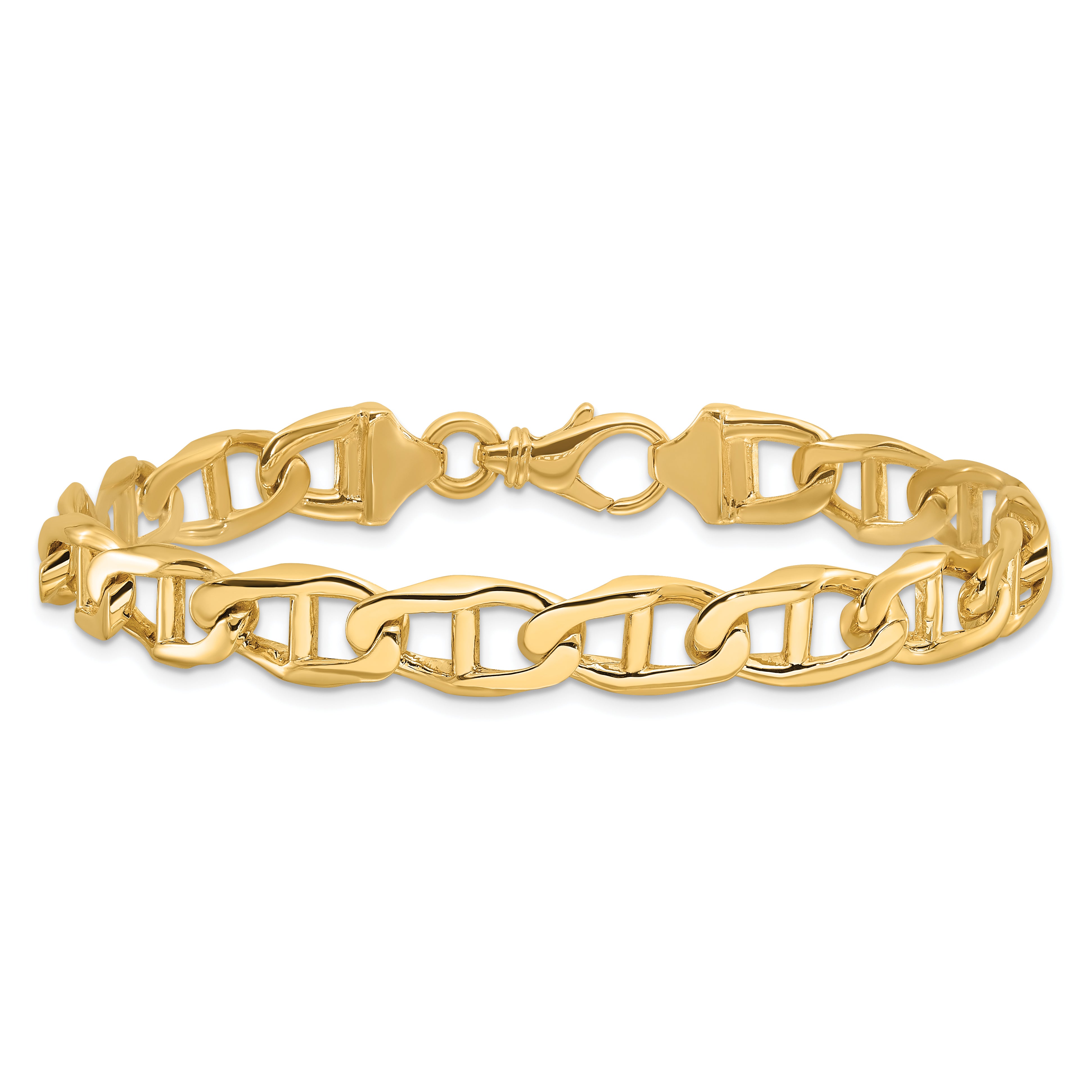 14k 9mm Hand-polished Anchor Link Bracelet