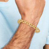 14k 9mm Hand-polished Anchor Link Bracelet