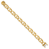 14k 12.5mm Hand-polished Anchor Link Bracelet