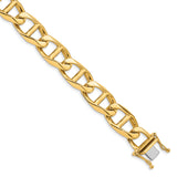 14k 12.5mm Hand-polished Anchor Link Bracelet
