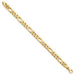 14k 8mm Hand-polished Figaro Link Bracelet
