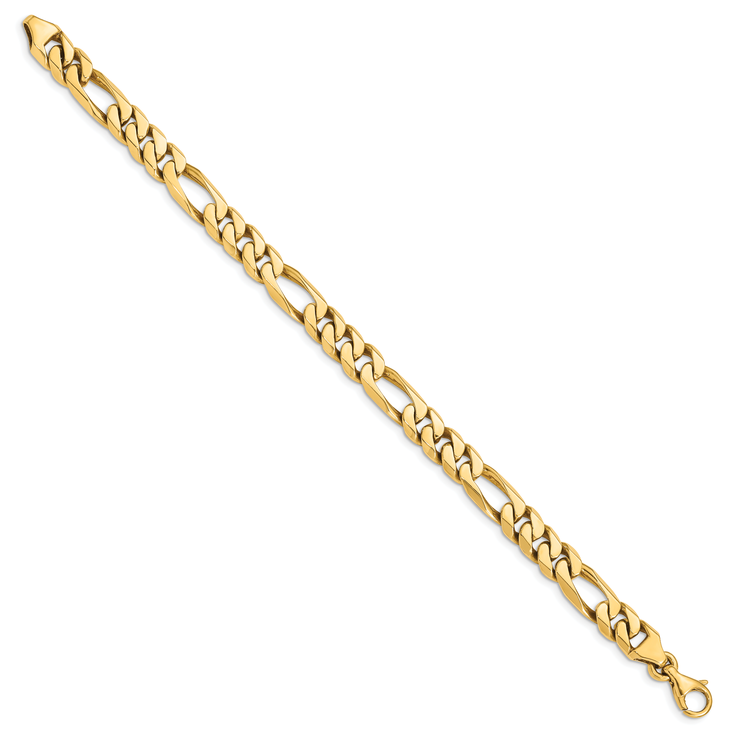 14k 8mm Hand-polished Figaro Link Bracelet