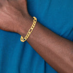 14k 8mm Hand-polished Figaro Link Bracelet