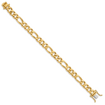 14k 9mm Hand-polished Figaro Link Bracelet