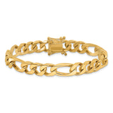 14k 9mm Hand-polished Figaro Link Bracelet