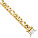 14K 10mm Hand-Polished Figaro Link Bracelet