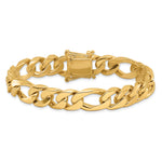 14K 10mm Hand-Polished Figaro Link Bracelet