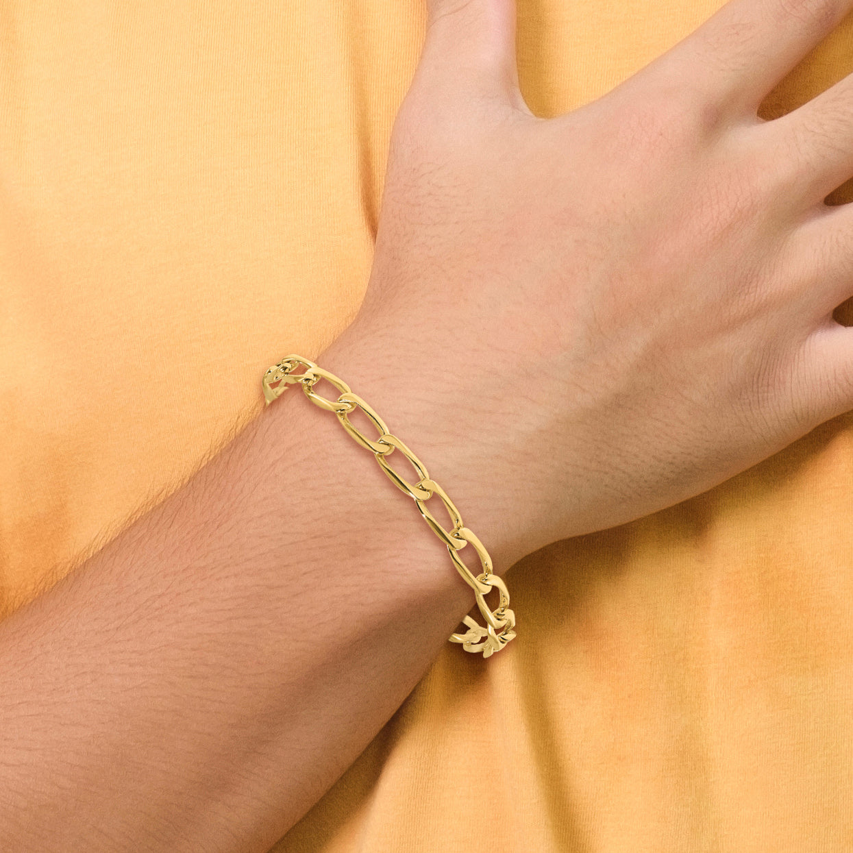 14K 5.9mm Hand-Polished Open Link Chain