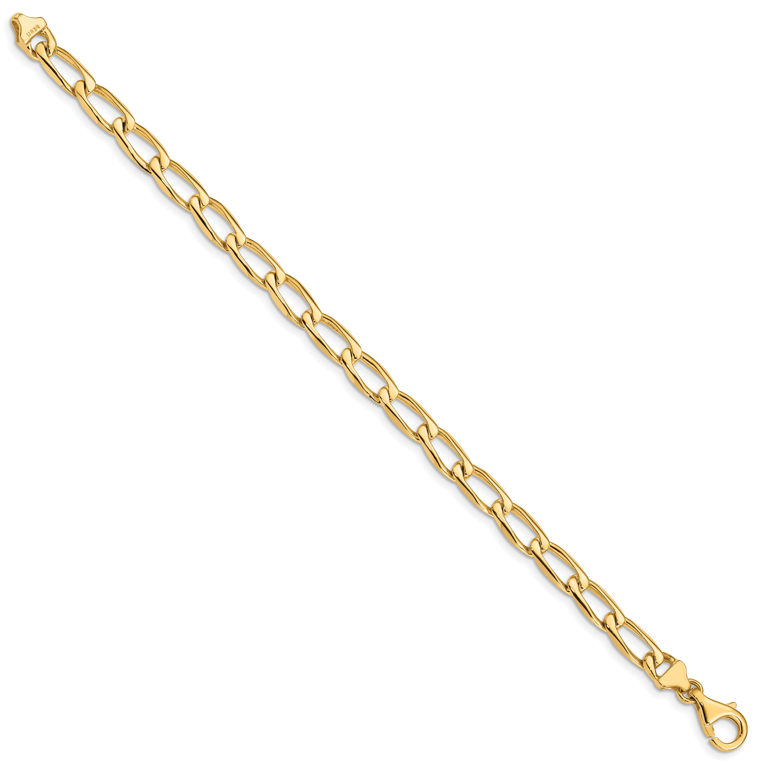 14K 5.9mm Hand-Polished Open Link Bracelet