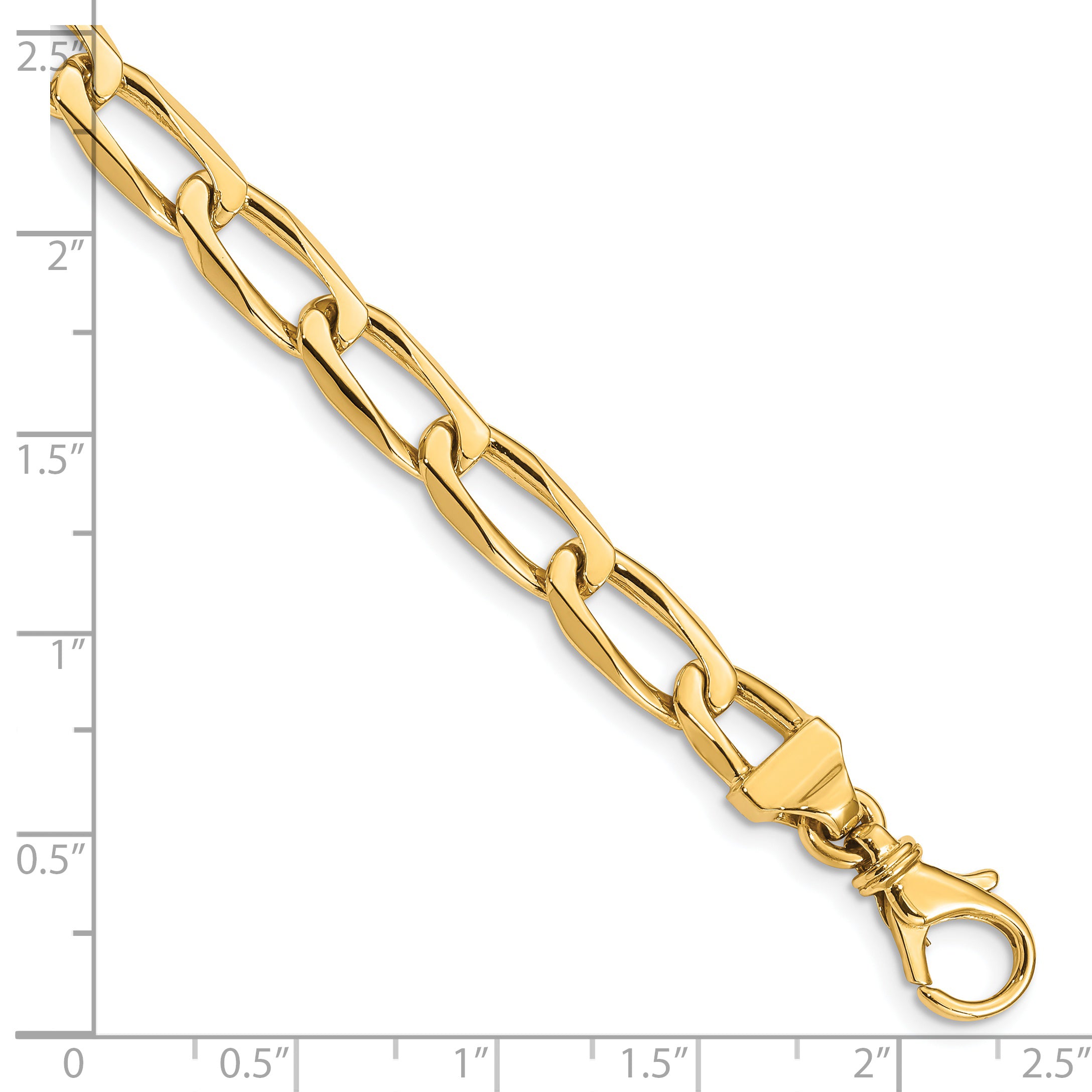 14K 6.5mm Hand-Polished Open Link Bracelet