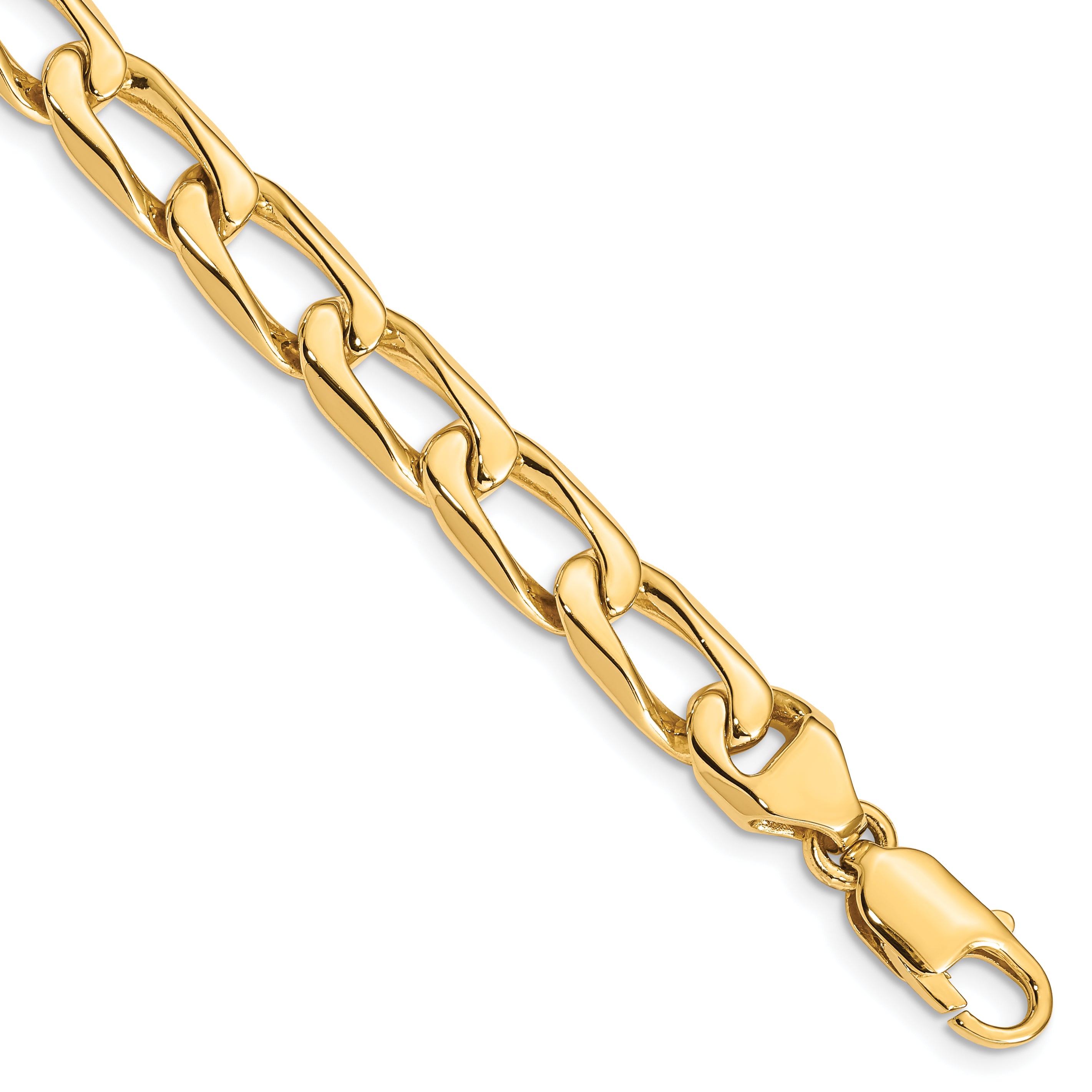 14K 8.5mm Hand-polished Open Link Bracelet