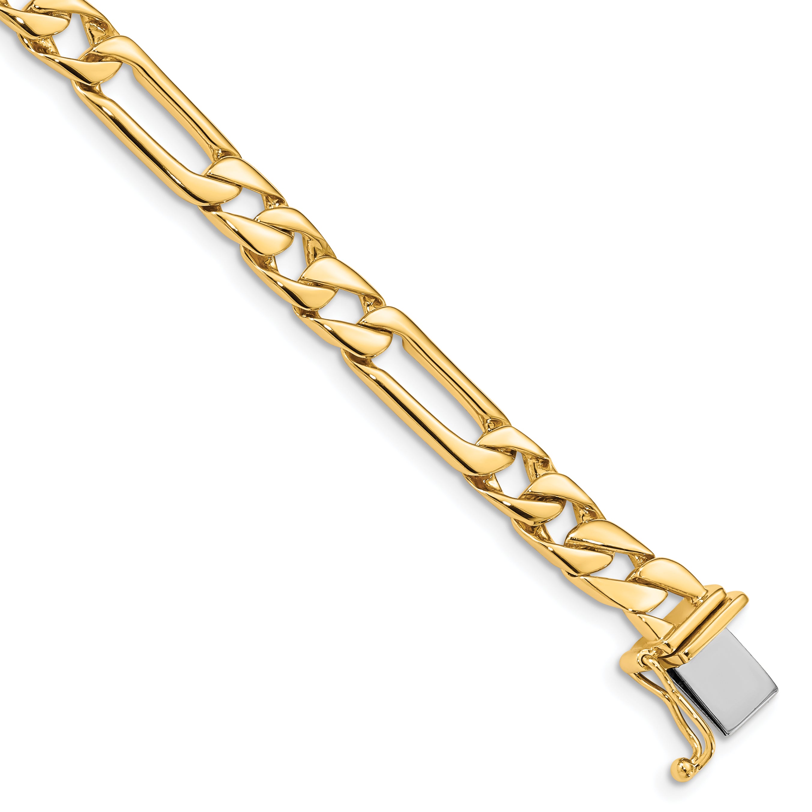 14K 6mm Hand-polished Fancy Link Bracelet