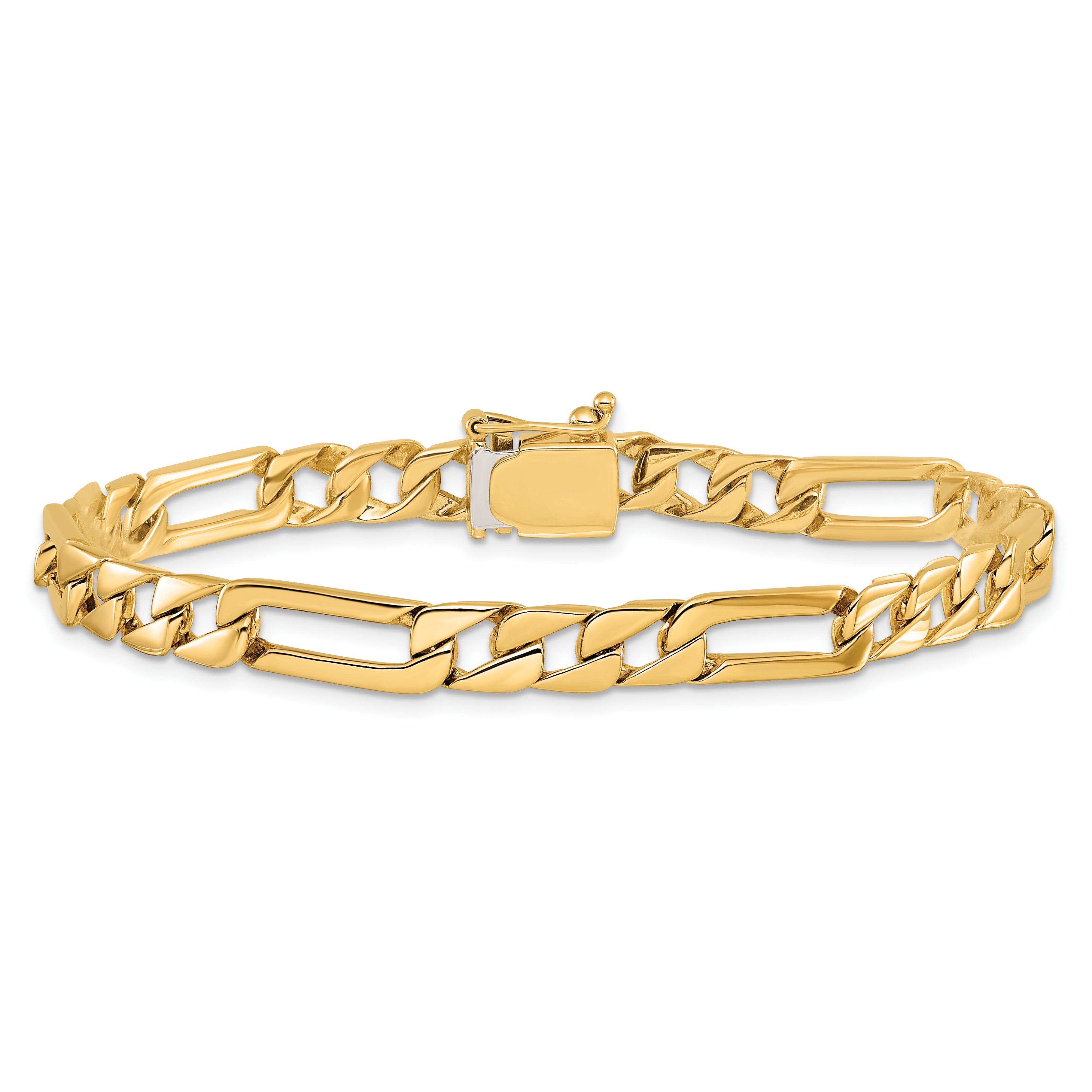14K 6mm Hand-polished Fancy Link Bracelet