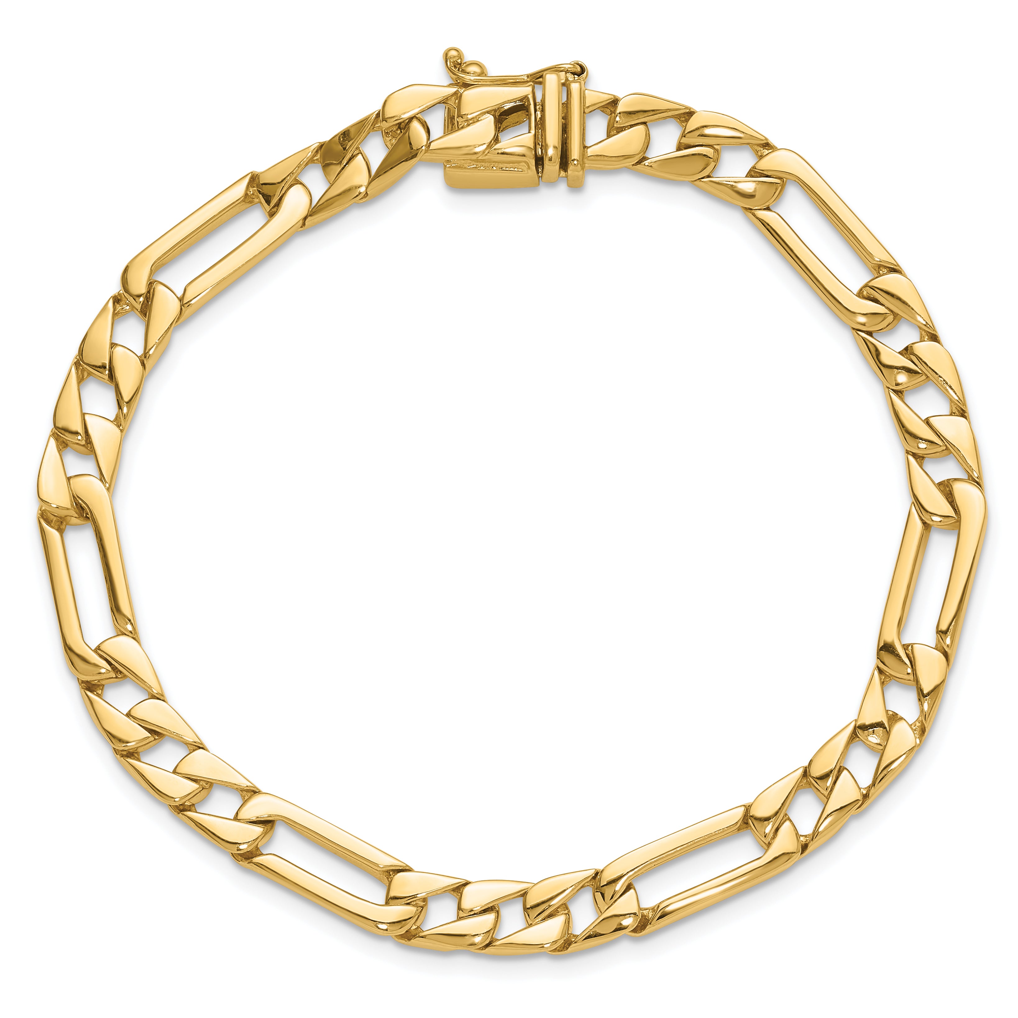 14K 6mm Hand-polished Fancy Link Bracelet