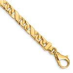 14K 6.7mm Hand-polished Fancy Link Bracelet