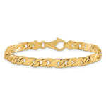 14K 6.7mm Hand-polished Fancy Link Bracelet