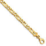 14k 5.9mm Hand-Polished Fancy Link Bracelet