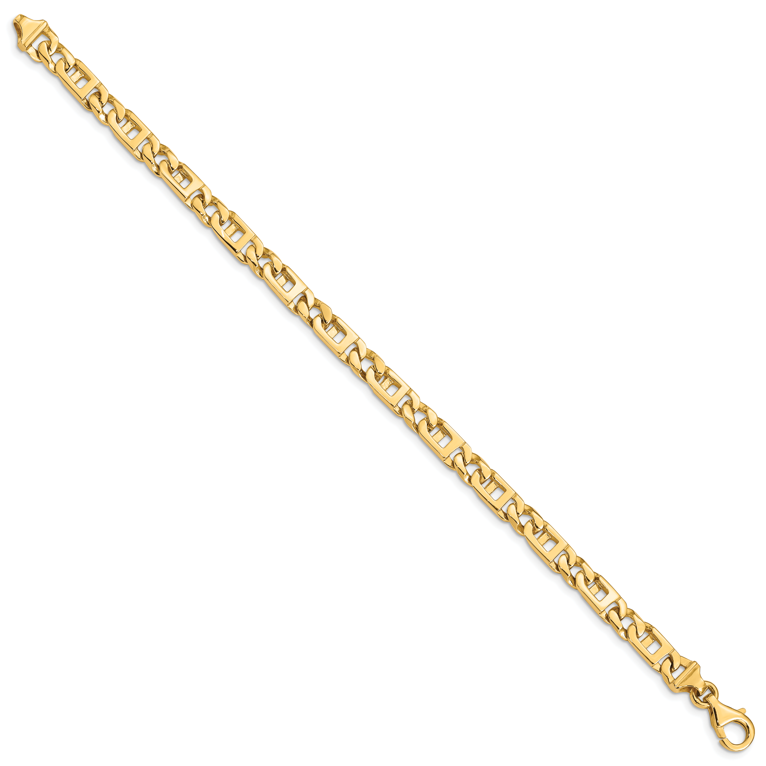 14k 5.9mm Hand-Polished Fancy Link Bracelet