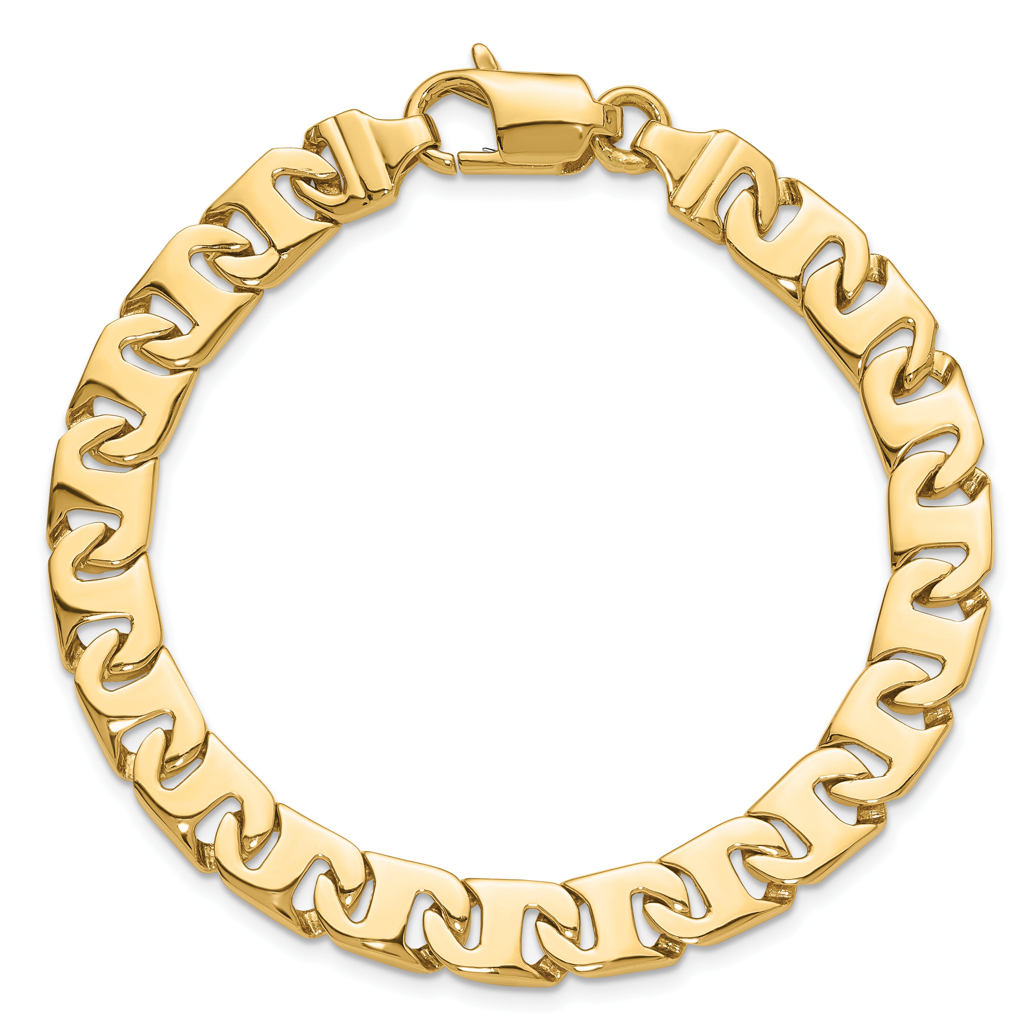 14k 8.3mm Hand-Polished Fancy Link Chain