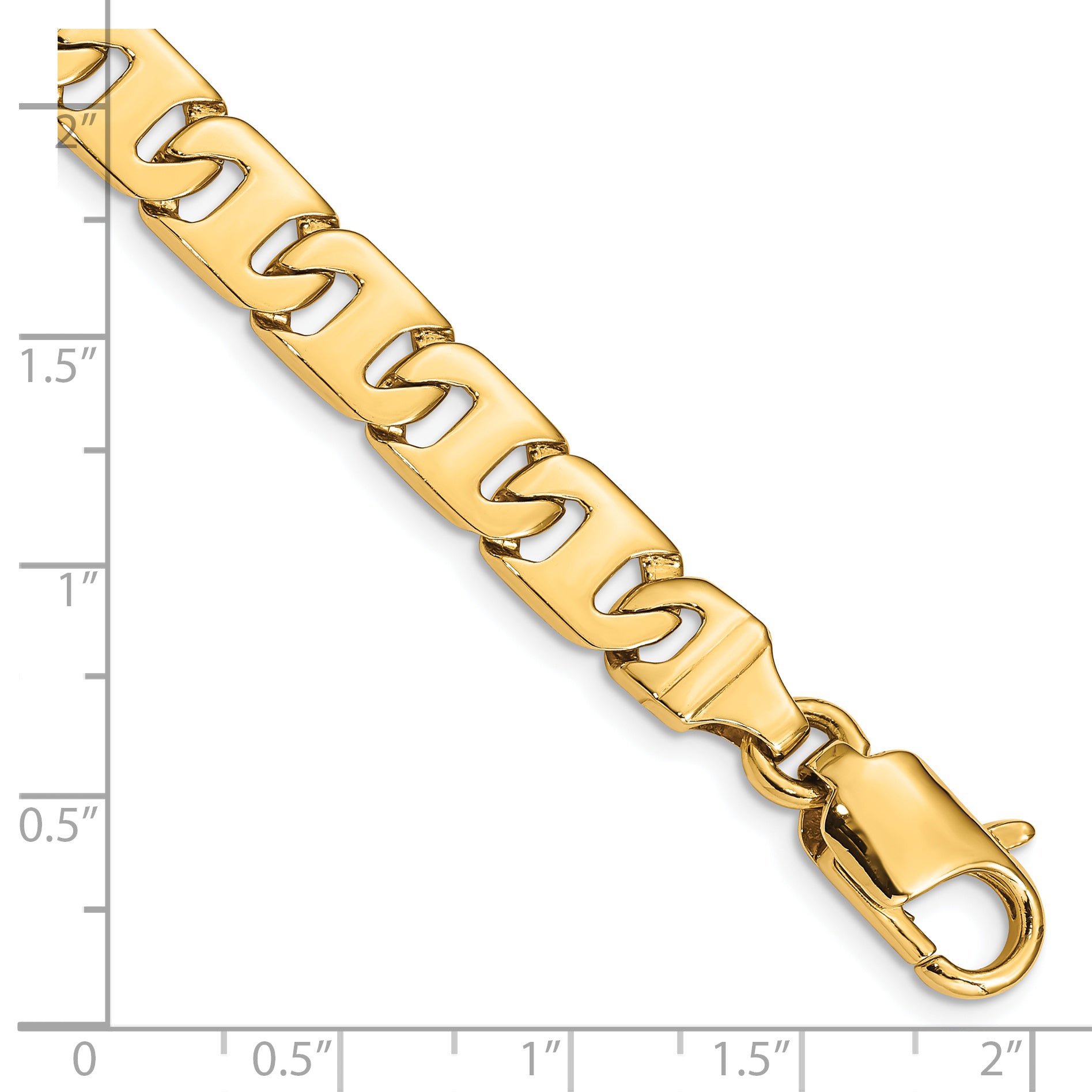 14k 8.3mm Hand-polished Fancy Link Bracelet